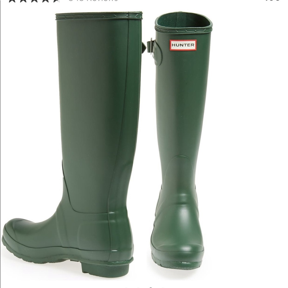 HUNTER ORIGINAL TALL WATERPROOF RAIN BOOTS HUNTER GREEN
